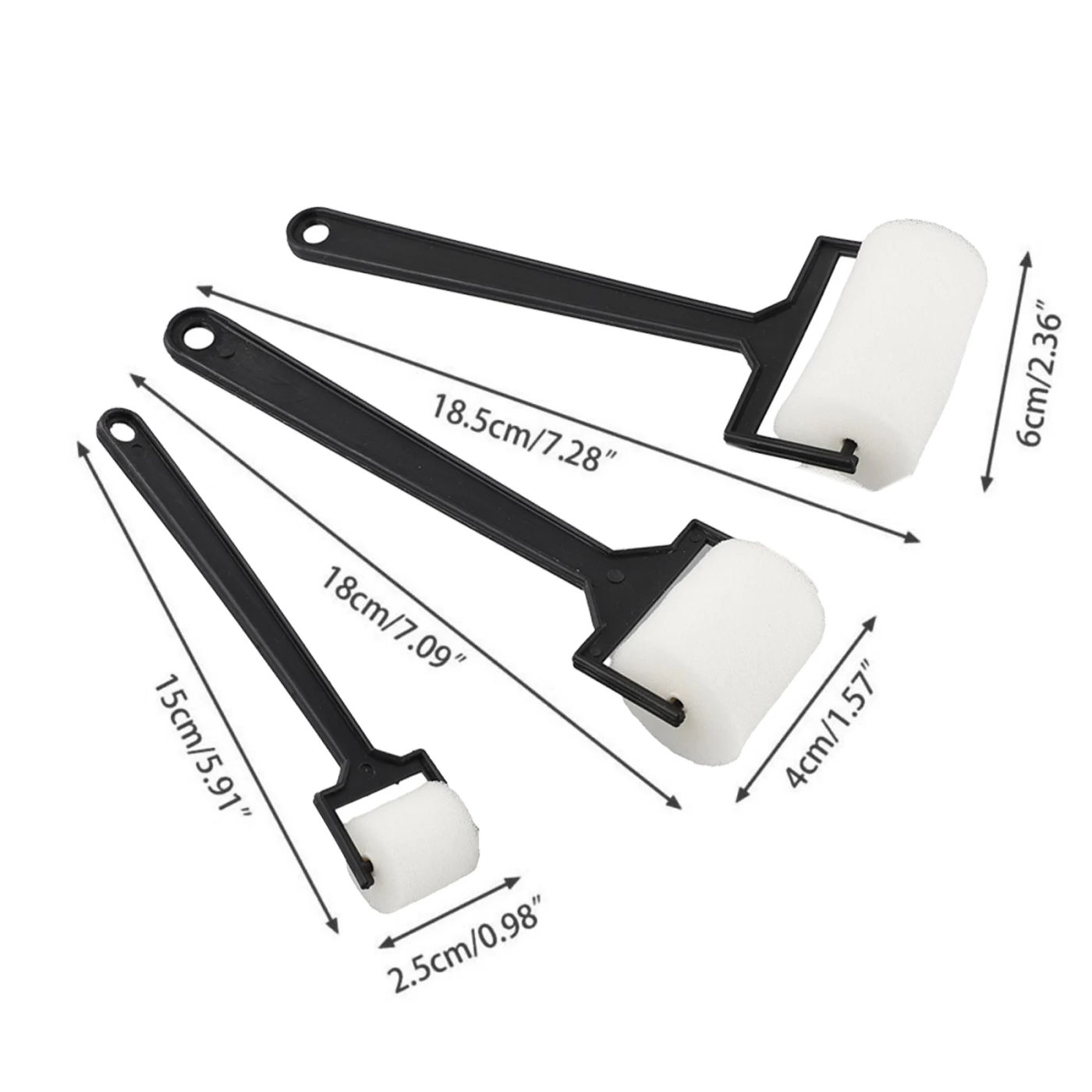 Description Picture 4 of item3/6PCS Sponge Rollers Brush To Paint Color Wall Stick Craft Tool White Sponge Brush Foam Painting For Children Draw DIY