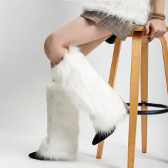 Plush Fur Socks Cozy Faux Fur Leg Warmers for Women Plush Winter Boot Cuffs with Fluffy Furry Sleeves Soft Stylish for Girls