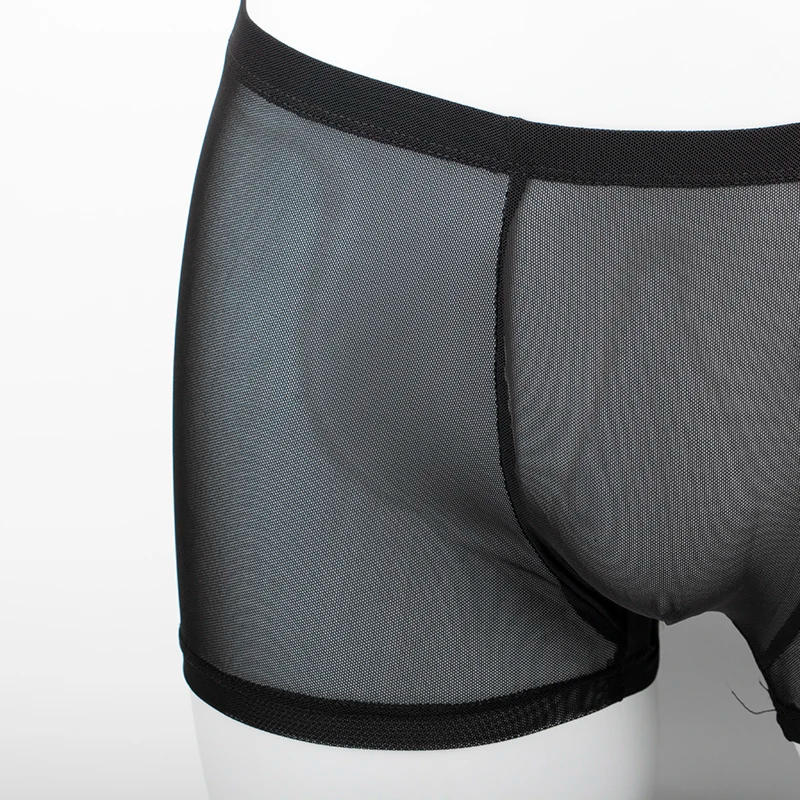 Description Picture 5 of itemMen's Underwear Transparent Boxers Bulge Ice Silk See Through Underpants Sexy Briefs Low Waist Panties Lingerie Intimates
