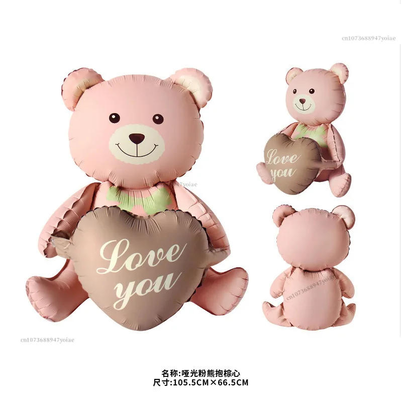 Description Picture 4 of item4D Big Bear Foil Balloon Love Heart Wedding Decoration For Kids Birthday Party Decor Helium Globos Baby Shower Bow Tie Balloon