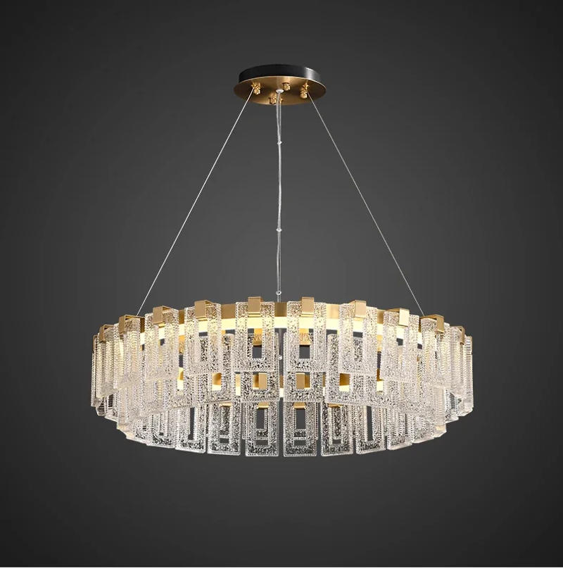 Description Picture 4 of itemRound Design Modern LED Chandelier Living Room Hanglamp Gold Luxury Bedroom Decoration Fixtures
