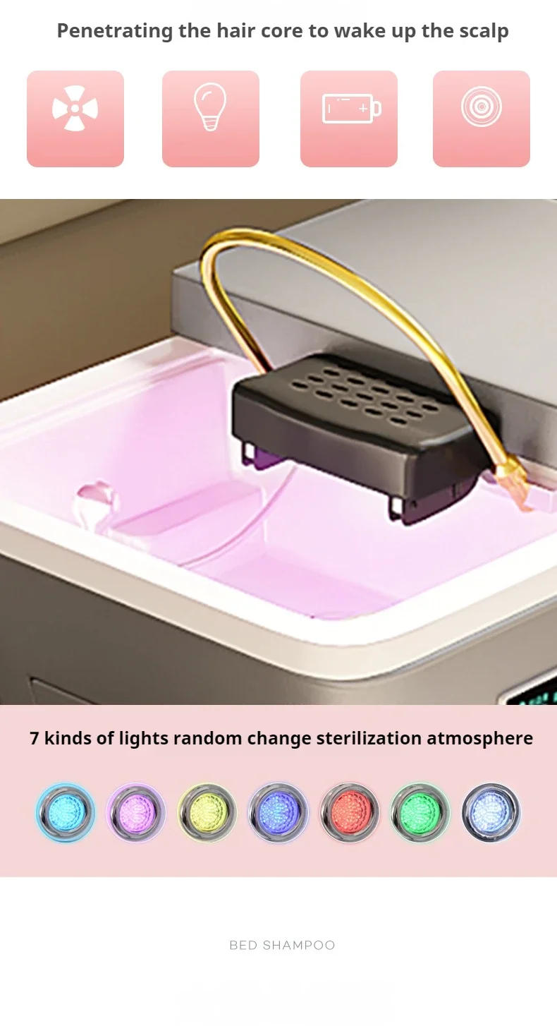 Description Picture 5 of itemWashing Spa Salon Washbasin Portable Japanese Water Jet Hair Barber Wash With Chair Styling Hairdresser Massage Shampoo Beauty