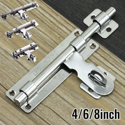 4/8inch Stainless Steel Slide Bolt Lock Gate Latch For Gates Fences Garage Shed Doors For Home Hardware Gate Safety Door Bolt