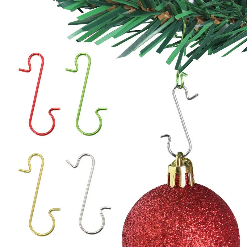 Description Picture 6 of item50pcs Christmas Ornament S-Shaped Hooks Holders Christmas Tree Ball Pendant hanging Decoration for home Navidad New Year