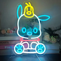Sanrio Pochacco Neon Light Cute Cartoon Room Decor Lights Usb Dimmable Powered Japanese Neon Light for Girl's Room Decor
