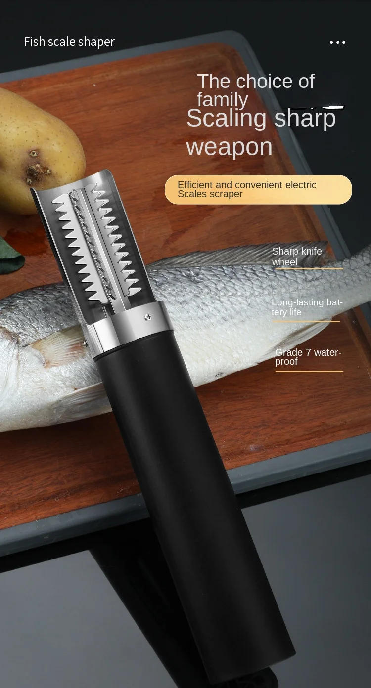 Description Picture 2 of item1 Pcs Rechargeable Electric Fish Scraper Waterproof Fish Scale Remover Portable Fish Scale Cleaner fishscale knife Seafood Tool