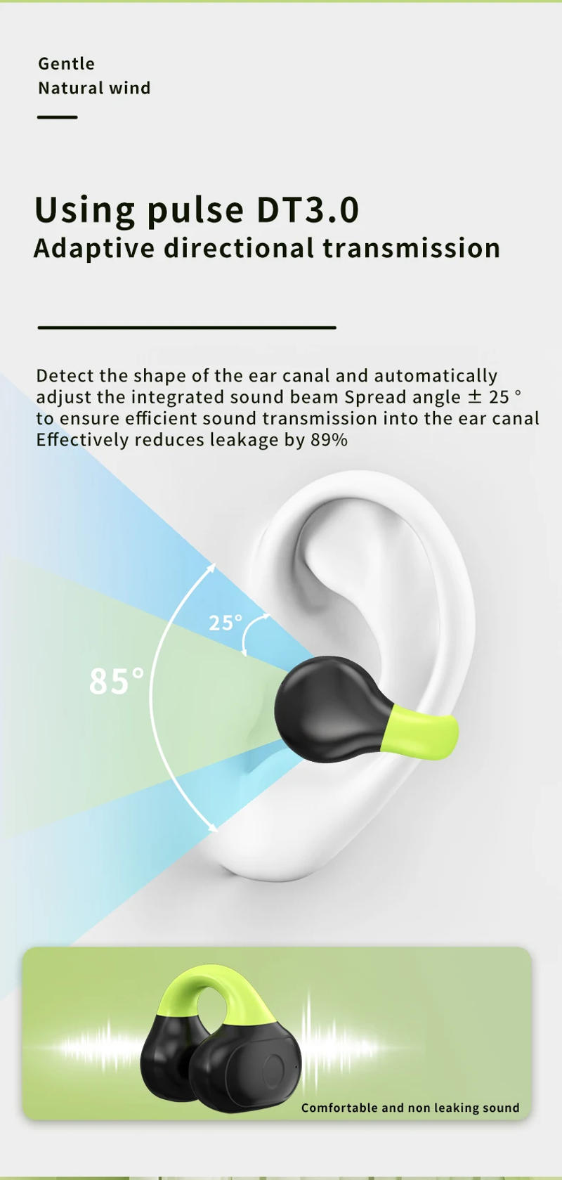 Description Picture 4 of itemWireless ear clip earphones AX10 non-in-ear open V5.3 binaural OWS super long standby sports and fitness universal headphones