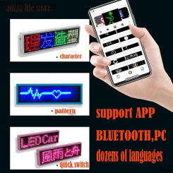 DIY Bluetooth LED Name Badge Programmable Scrolling Message Mini LED Name Tag Text Digits Pattern Display Board Mini LED Display