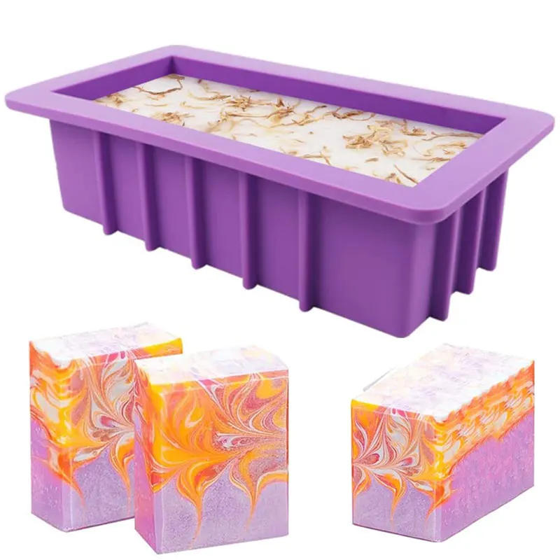 Description Picture 2 of item1100ML Silicone Soap Mold Easy Removal Rectangle Silicone Loaf Mold Silicone Loaf Mold for Handmade Soap Making Tool