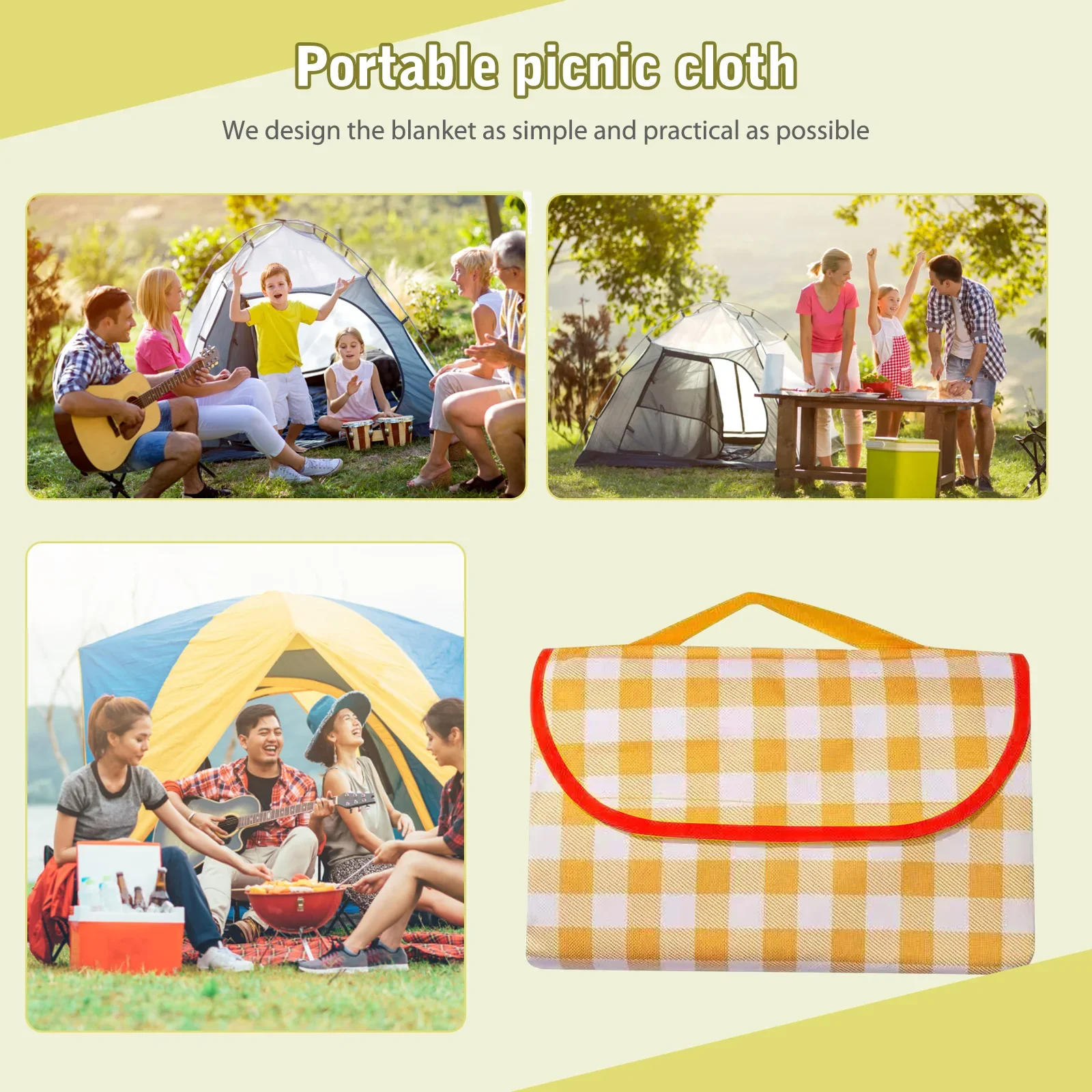 Description Picture 5 of itemWaterproof Cloth Sand Beach MatsFoldable Camping Mat Thicken Tent Picnic Blanket Pad Moisture-proof Picnic Mat  Picnic Blanket