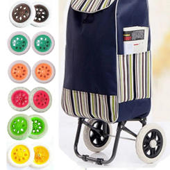 2Pcs Portable EVA Shopping Cart Wheels 6.3Inch Replacement Travelling Trolley Caster Anti Slip Flexible Tire Wheel