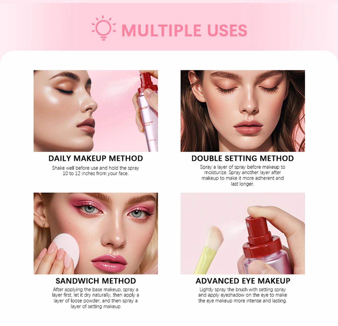 Description Picture 6 of itemUltimate Blurring Setting Powder and Setting Spray Travel Size Set Matte waterproof Long-Lasting Blurs Oil Control Makeup Kit