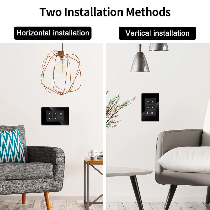 Description Picture 4 of itemBrazil Standard Light Switch Wall Socket with USB Type-C 118mm Outlet Glass Panel Home Office Electrical Plug 110-250V 20A