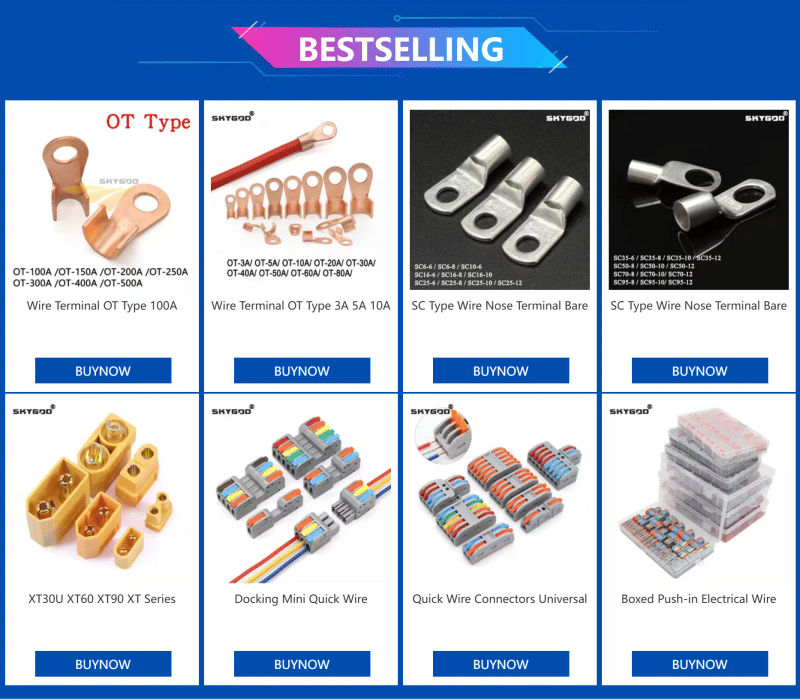 Description Picture 2 of itemWire Terminal OT Type 3A 5A 10A 20A 30A 40A 50A 60A 80A Red Copper Bare Nose Lugs Crimp Open Mouth Cable Connector Splice