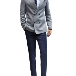 Men's Machine Suit Peak Lapel Jacket Pants Double Breasted Party Tuxedo