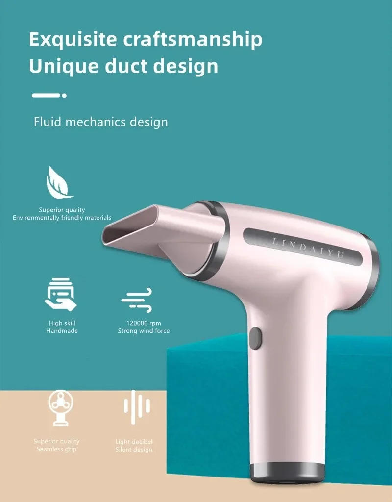 Description Picture 2 of itemMultifunctional  4 in 1 Wireless Hair Dryer Electric Air Duster Blower Travel Portable USB Rechargeable Negative Ions Blow Dryer