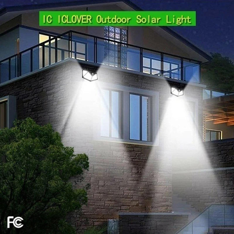 Description Picture 4 of item2/4/6/8/12Pcs 100 LED Solar Wall Light Outdoor Solar Lamp PIR Motion Sensor Solar Powered Sunlight Street Light for Garden Light