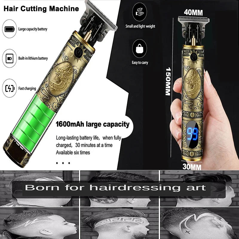 Description Picture 3 of itemT9 Hair Cutting Machine Professional Hair Clipper for Men Electric Hair Trimmer New Electric Men's Barber Head Carving