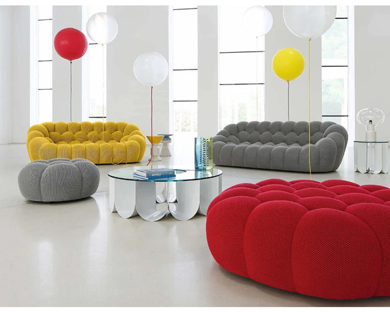 Description Picture 4 of itempuff living room Sofa Fabric Velvet couches luxury living room sofas lounges modern simple curved slaapbank home furniture XYLRS