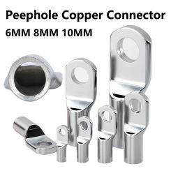 100pcs SC Type Wire Nose Terminal SC6 SC8 SC10 SC16 SC25 Bare Copper Battery Block Cable Lugs Hole 6mm 8mm 10mm Crimp Connector