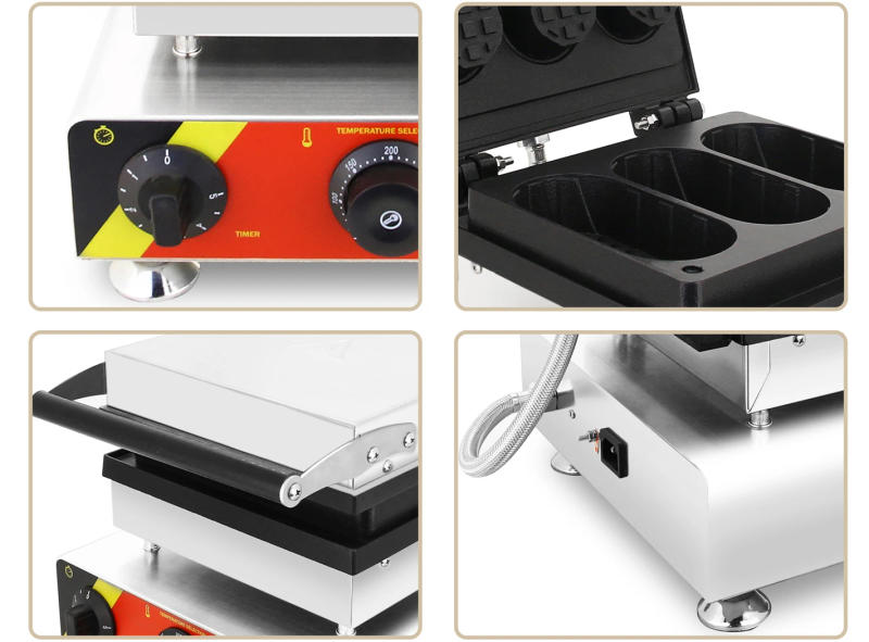 Description Picture 4 of item3-Pcs Commercial Mini Pizza Bowl & Cheese Waffle Egg Holder Tart Machine | Non-Stick Tartlet Maker with 220V/110V Dual Voltage