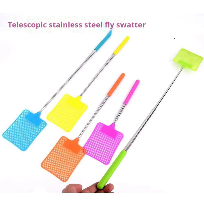 Description Picture 6 of item1 Pack Of Black Creative Fly Swatter Mosquito Swatter Stainless Steel Expansion Design Fly Repellent Supplies