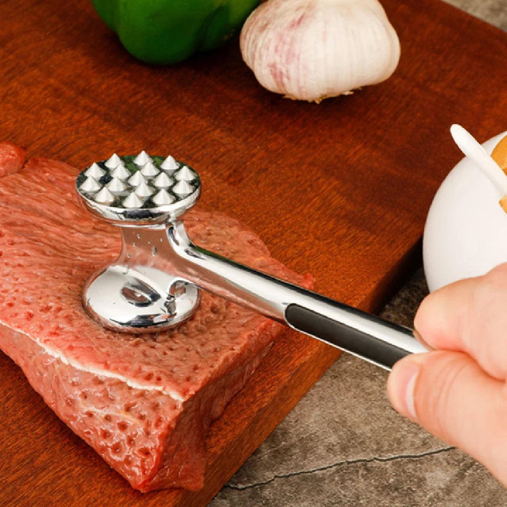 Description Picture 6 of itemProfession Meat Hammer Portable Loose Tool Meat Tenderizer Needle Dual-Sided Meat Mallet with Rubber Comfort Grip Handle