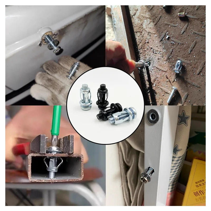 Description Picture 3 of itemPetal Shape Metal Rivet Nut Screw Bolt Set Hexagon Screws Panel License Fix Clamp Lock Expansion Jack Nuts Rivetnut M4 M5 M6 M8