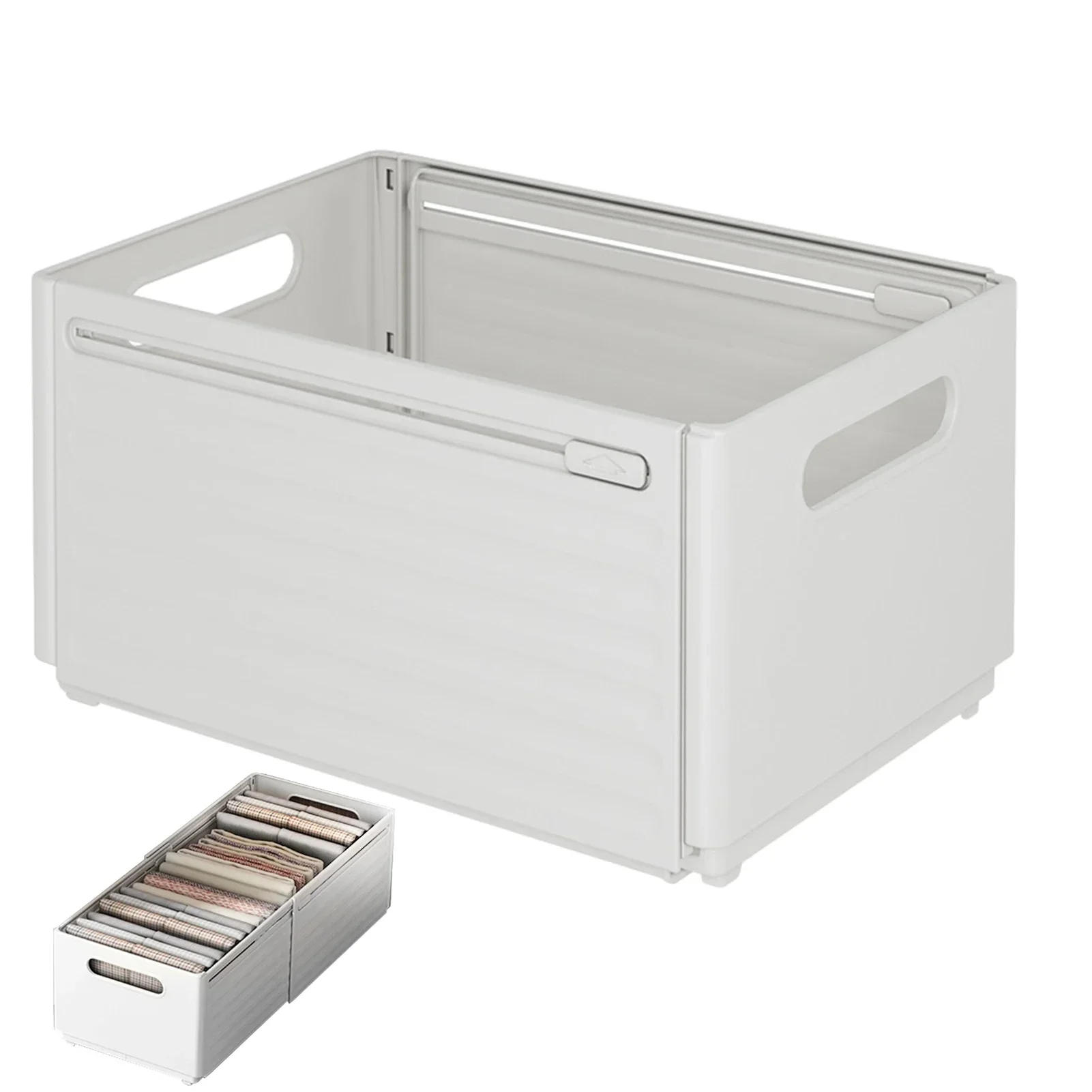 Description Picture 5 of itemDrawer Basket Telescopic Storage Box Slide Organizer Basket Cabinet Kitchen Drawer Container Household Organization Closet