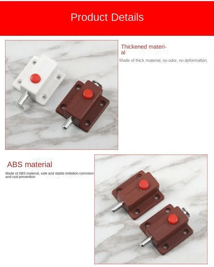 Description Picture 4 of item2pcs  DIY Furniture Hardware Cabinet Box Cupboard Slide Locker Home Door Bolts Latch Lock for Door Window Safety Bolt