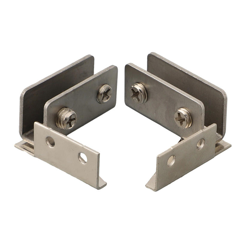 Description Picture 4 of item2PCS Glass Hardware Fittings Hinge Non-perforated Glass Door Hinge Silver Stainless Steel Furniture Cabinet Door Glass Hinge