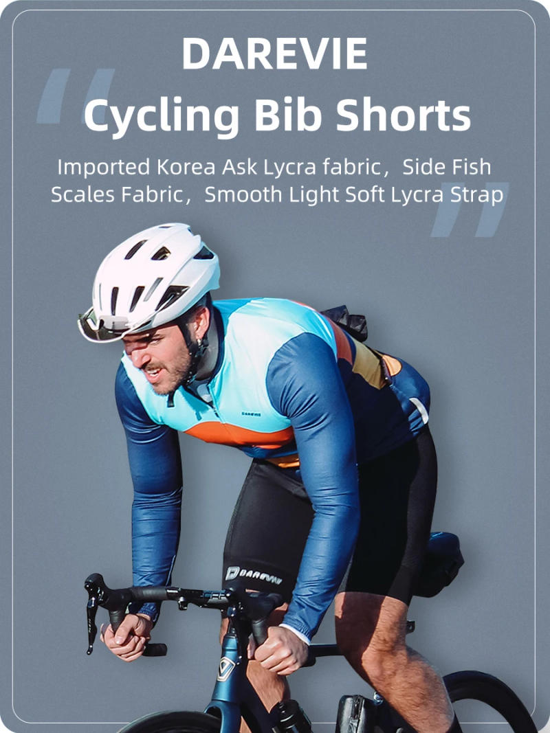 Description Picture 2 of itemDAREVIE Cycling Bib Shorts 3D Gel Pad 6H Ride Men Cycling Shorts Downhill Pro Team Men Cycling Shorts Breathable 7CM Leg Gripper