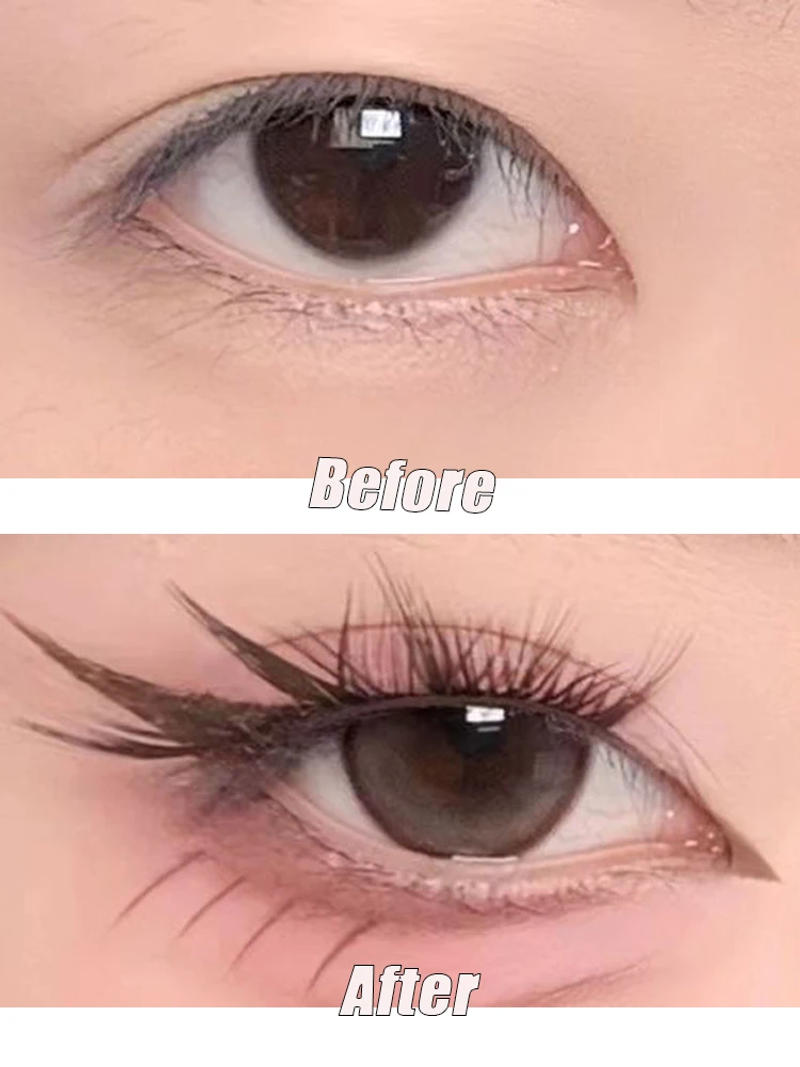 Description Picture 3 of itemMix 3D Fluffy Single Cluster Eyelash Extension Segmented Natural Mink Fox Eye Effect makeup Lashes Individual False eyelashes