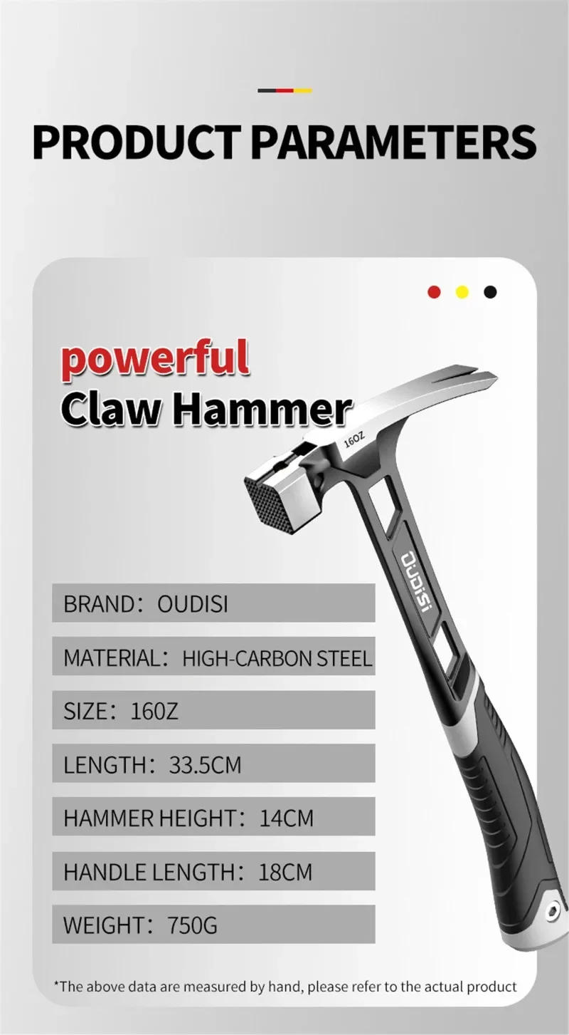 Description Picture 3 of itemMultifunction Magnetic Claw Hammer for Woodworking Non-slip Shockproof Steel Hammer Hand Tool Automatic Nail Suction Hammer