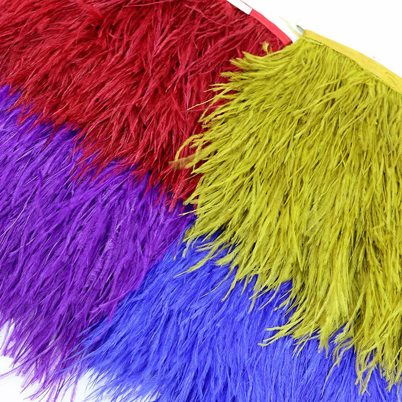 Description Picture 3 of item1M 8-10cm white feathers ostrich plume trim wedding crafts DIY natural feather ribbon sewing party handmade headdress carnival