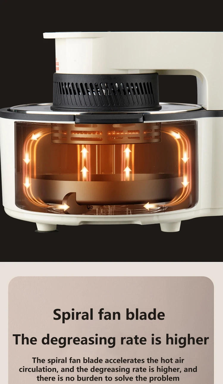 Description Picture 6 of item5L Visible air fryer multi-function household oil-free electric  large capacity oven intelligent chip machine Air