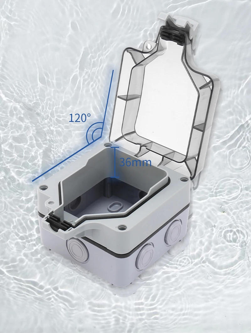Description Picture 5 of itemIP66 Socket Waterproof Outdoor Socket Wall Power Socket 16A France Poland Czech Outlet Weatherproof Electrical Outlets Grounded