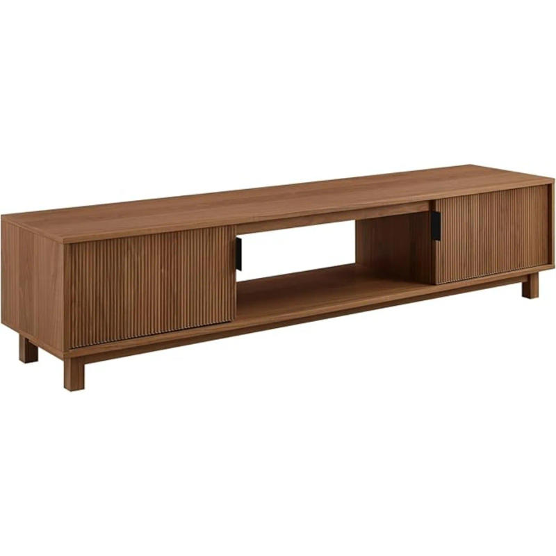 Description Picture 3 of itemModern Fluted-Door Low Stand for TVs up to 80 Inches, 70 x 15.75 x 16 inches, Mocha