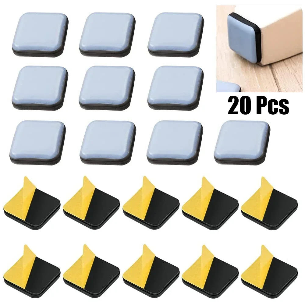 Description Picture 3 of item20pcs Square PTFE Furniture Gliders Self Adhesive Magic Sliders Floor Chair Sofa Mat Slider Pad Furniture Table Base Protectors