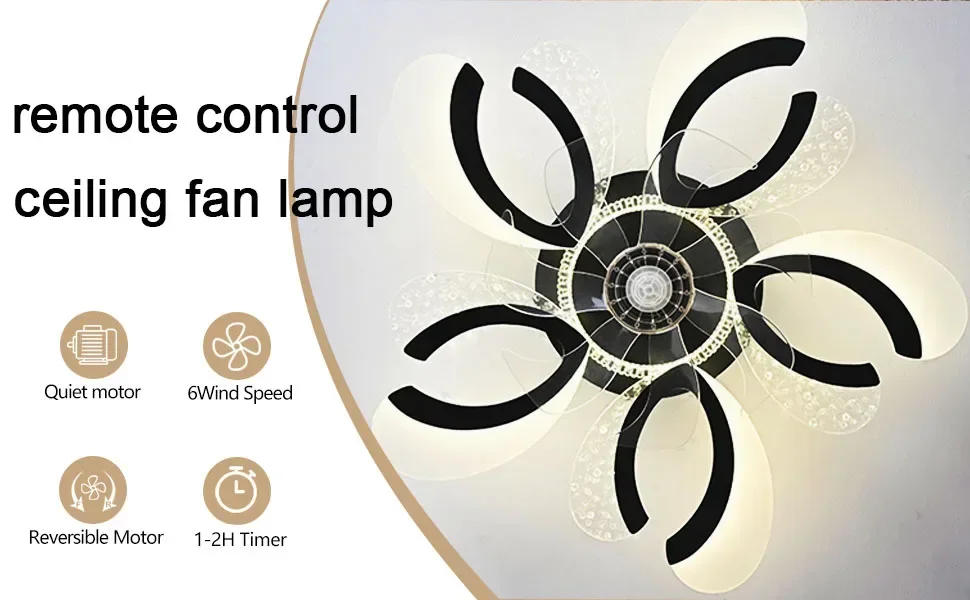 Description Picture 3 of itemModern minimalist ceiling fan light LED light intelligent remote control bedroom silent fan light ventilation ceiling fan 220V