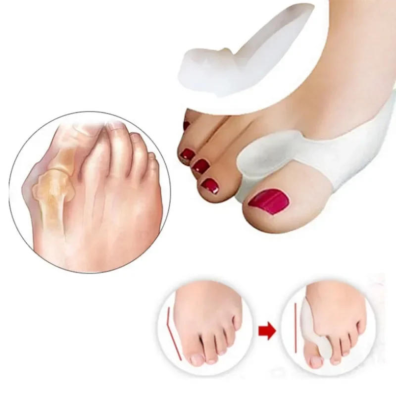 Description Picture 4 of itemSilicone Gel Thumb Corrector Bunion Foot Toe Hallux Valgus Protector Separator Finger Straightener Adjuster Foot Care Tool 2PCS
