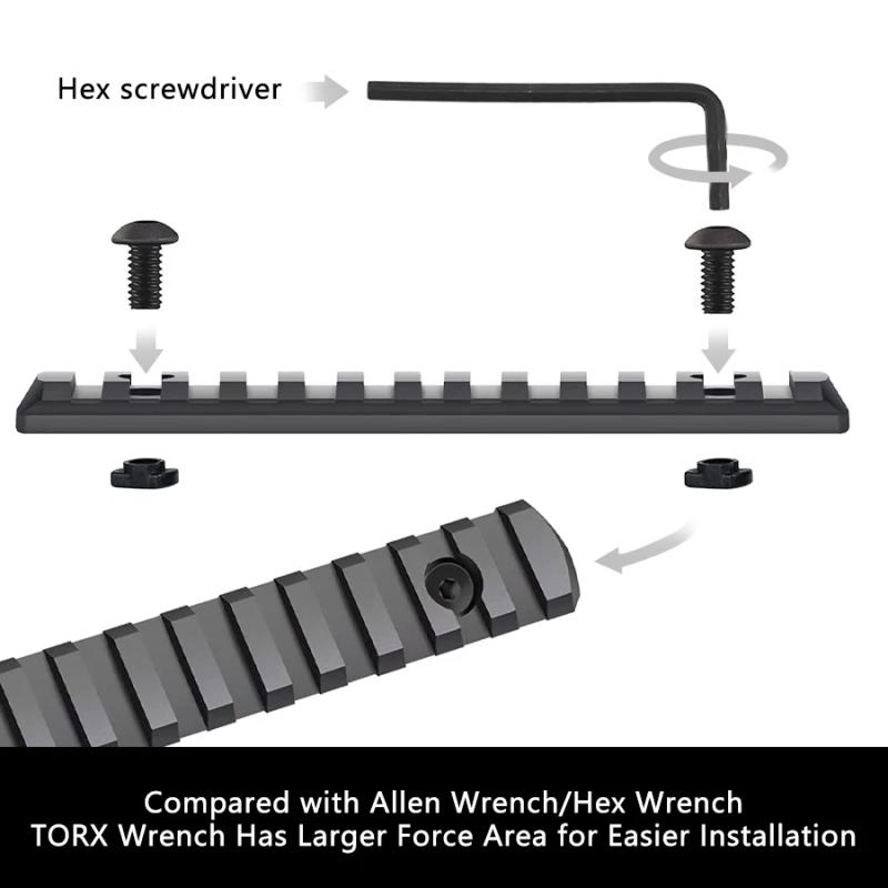Description Picture 2 of item10Pcs M-LOK Screw and Nut Replacement Rails T-Nut Screw Replacement Set for MLOK Handguard Rail Sections Hunting Gun Accessories