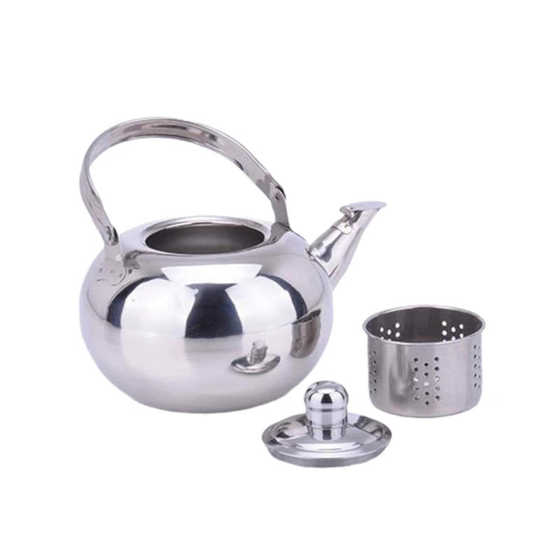 Description Picture 3 of itemStainsless Steel Teas Kettles Teapots with Infuser Metal Coffee Pots Round Teas Pots for Kitchen Hotel Restaurant