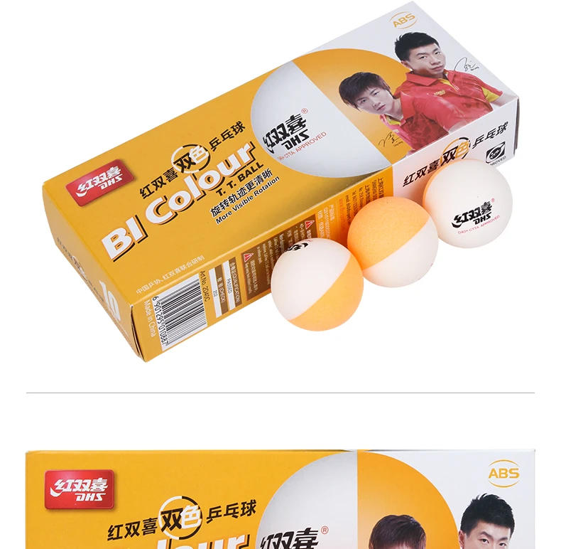 Description Picture 2 of item2018 DHS 20 Balls  BI Colour Table Tennis Balls  Double Color Seamed D40+ Balls Plastic Poly Ping Pong Balls