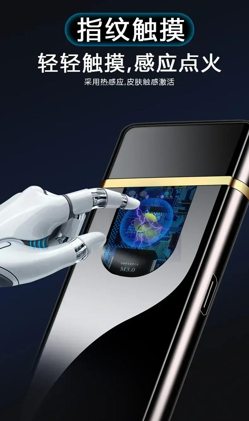 Description Picture 3 of itemNew Metal Hot Sale Selling Usb Rechargeable Electric Lighter Heating Wire Windproof Smoking Cigarette Lighters Gift For Men