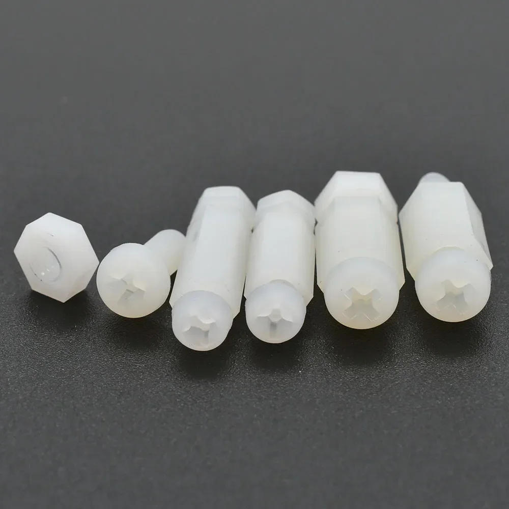 Description Picture 6 of itemM2 M3 M4 M5 M6 White Hex Nylon Standoffs Motherboard Board Rack Mount Stud Spacing Screw Nut Column Set PCB Support Pillars Bolt