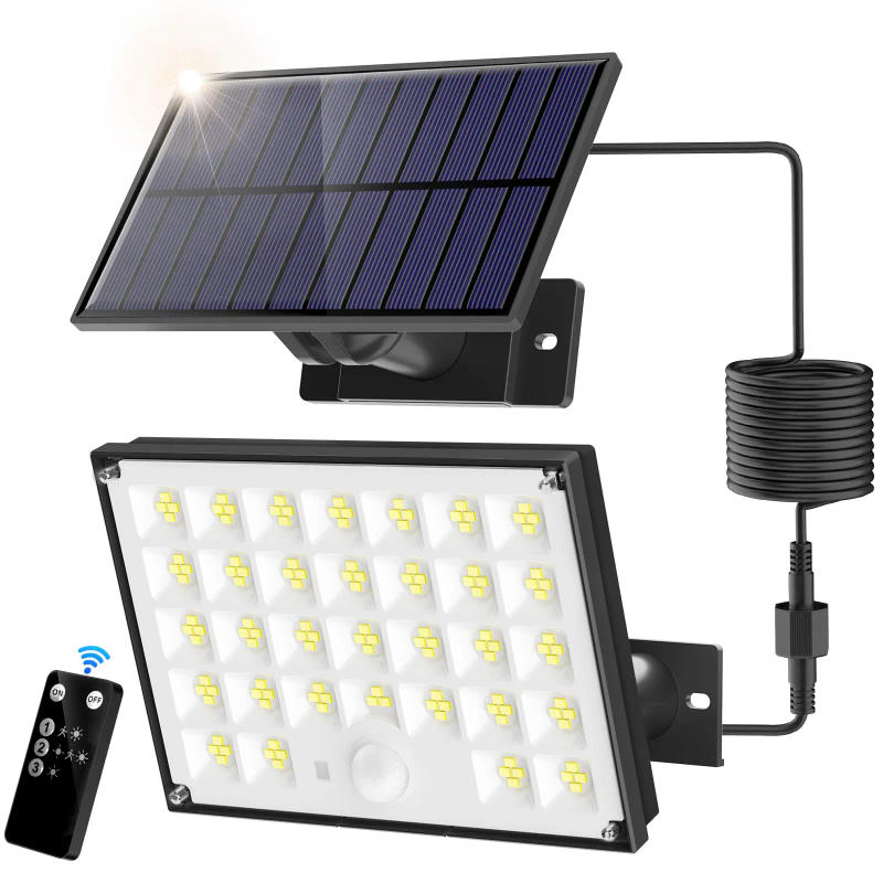 Description Picture 2 of item127 LED Solar Lights IP65 Waterproof With Motion Sensor 3 Modes Outdoor Security Floodlight for Garden Courtyard Yard Porch