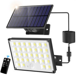 127 LED Solar Lights IP65 Waterproof With Motion Sensor 3 Modes Outdoor Security Floodlight for Garden Courtyard Yard Porch