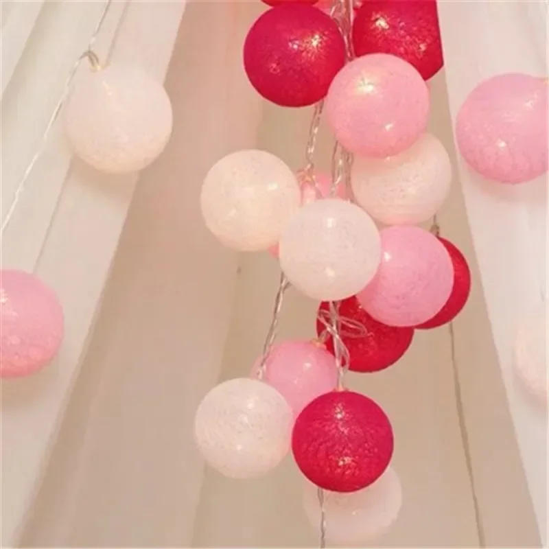 Description Picture 4 of item6CM Cotton Balls Garland LED String Lights Outdoor Christmas Tree Night Lamp Patio Home Party Holiday Bedroom Wedding Decoration