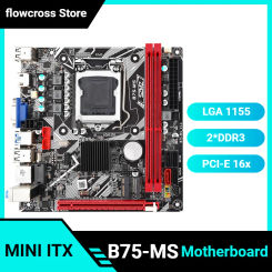 24Pin B75-MS Motherboard WIFI Support LGA 1155 USB3.0 SATA3.0 Mainboard Max Capacity 16GB Supports 2 Memory Slots for PC Gaming